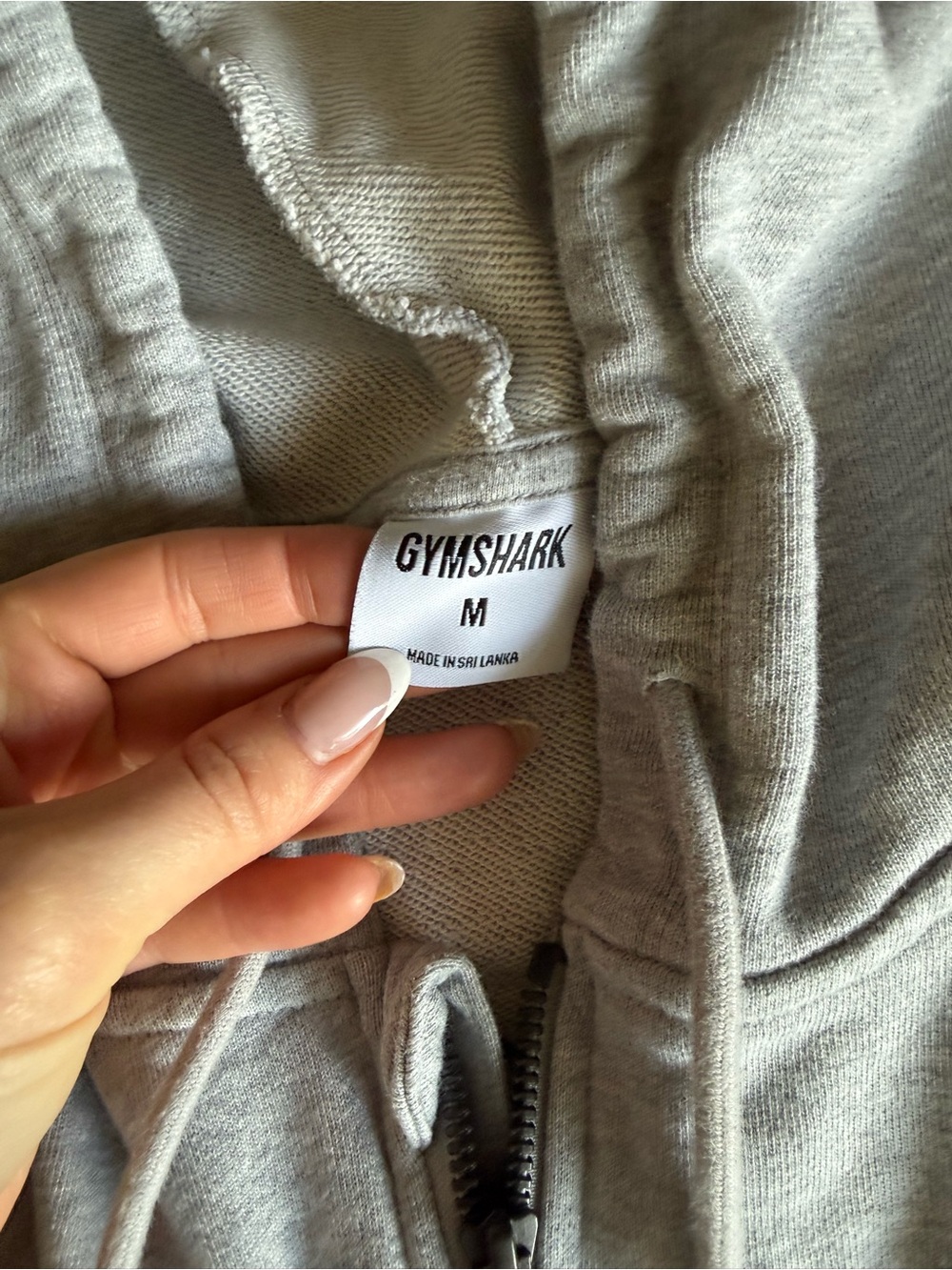 Gymshark Menβs Light Gray Zip-Up Hoodie